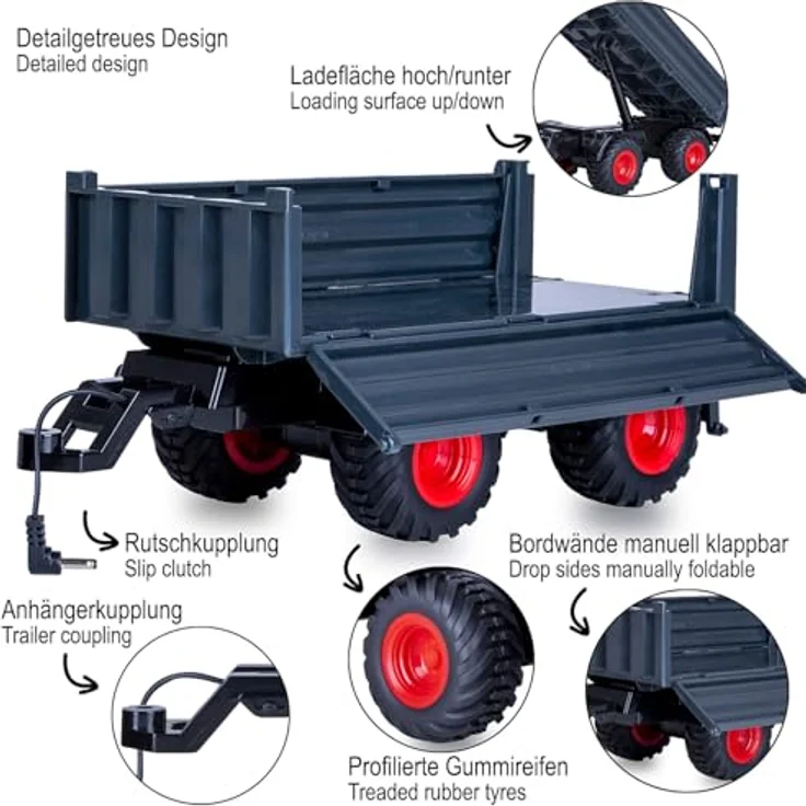 Jamara Kipper für RC-Traktor MB-trac 1000, Ferngesteuertes Auto, 1:24, Anthrazit – Bild 4