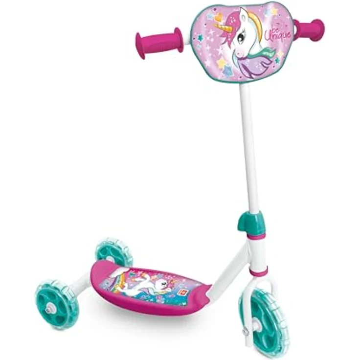 Mondo My First Stepje Eenhoorn, Kleinkindroller mit Einhorn-Aufdruck, weiss-rosa – Bild 5