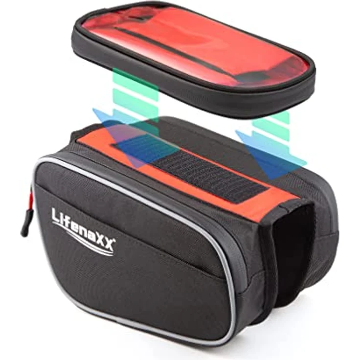 Lifenaxx Fahrradtasche LX-029 - Fahrrad Rahmentasche mit integriertem Smartphone Fach für alle Fahrradtypen: E-Bike, Mountainbike, Cityrad - Wasserdicht, Telefonfach bis ca. 6,7 Zoll, 3 L Volumen – Bild 2