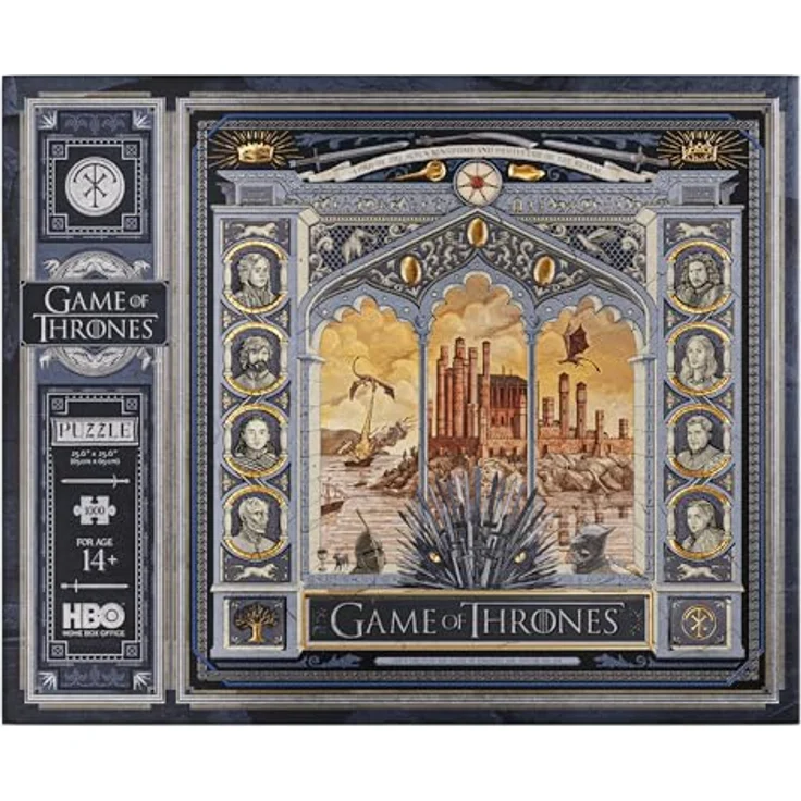 theory11 Game of Thrones Multi-dimensional Puzzle, 1000 Teile mit Goldfolienakzenten und Tragetasche – Bild 1