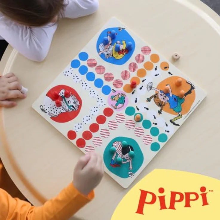 NGK Pippi Langstrumpf Holzspielzeug, Brettspiel mit handlichen Spielfiguren und stabiler Holzoptik – Bild 6