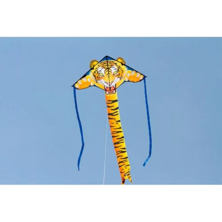 HQ HIGH QUALITY DESIGN HQ Ecoline Simple Flyer Tiger 85cm Kinderdrachen zum steigen Lassen, wenig Wind ab 5 Jahre, inkl. 17kp Polyesterschnur 25m auf Griff, 2-5 Bft. – Bild 5