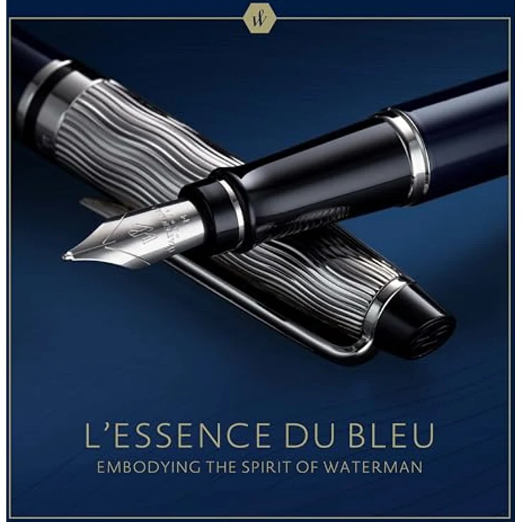 Waterman Expert DeLuxe C.C Füller, Mittelstrich, Lack, blau, Geschenkbox – Bild 2