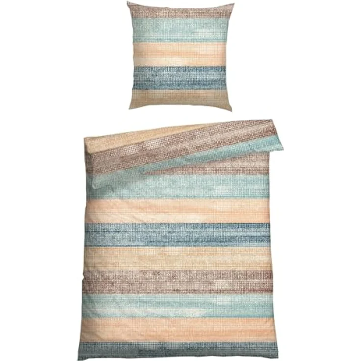 Schiesser Bettwäscheset Emilia | Renforcé | 100% Baumwolle aus nachhaltiger Produktion | 155x220cm + 80x80cm | Petrol – Bild 4