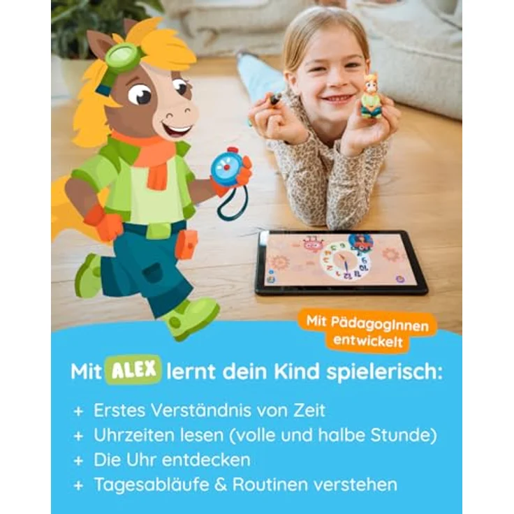 Edurino Lernfigur Edurino Alex - Lernspielzeug zur Uhrzeitenvermittlung für Kinder ab 4 Jahren – Bild 3