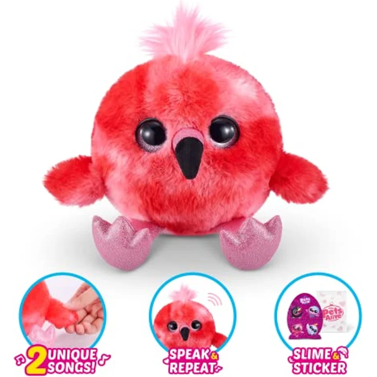 Pets Alive Plüschfigur Chirpy Birds, Interaktives Spielzeug mit Wiederholungsfunktion und Gesang, Lieferung sortiert in verschiedenen Charakteren – Bild 2