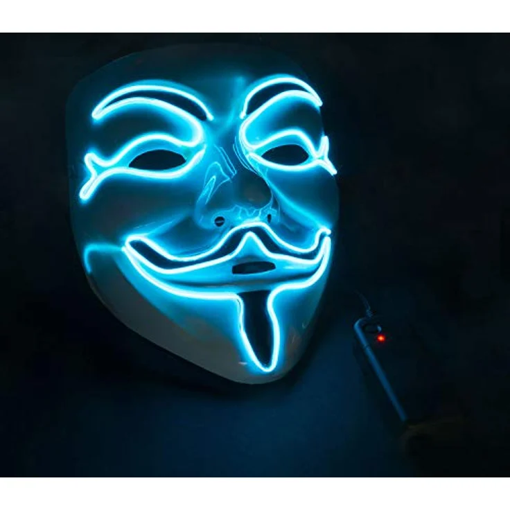 GOODS+GADGETS LED Anonymous Maske - beleuchtete V wie for Vendetta Guy Fawkes ACTA Mask – Bild 2