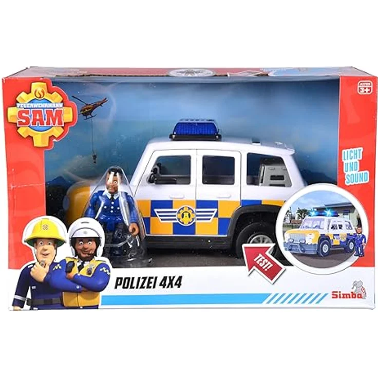 SIMBA 109251096038 Feuerwehrmann Sam Jeep Polizei Mit Figur 109251096038 – Bild 5