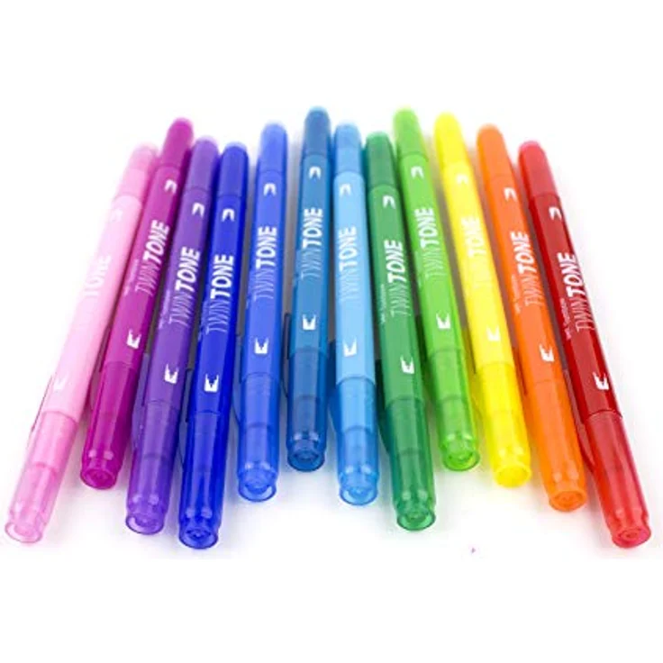 Tombow Twin Tone Filzstifte, 12 Stück, Regenbogenfarben - Ideal für Journaling, Sketchnoting und Lettering – Bild 5