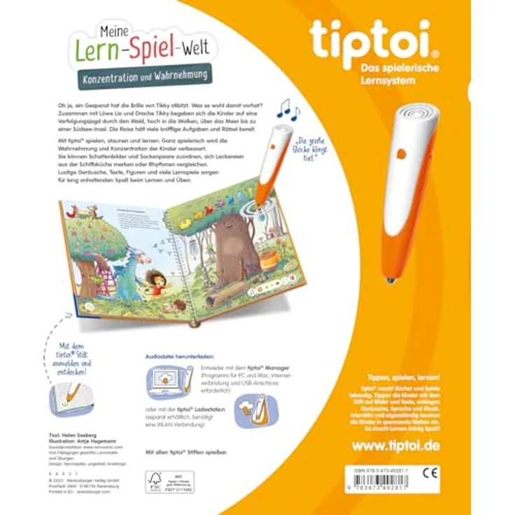 Ravensburger tiptoi® Meine Lern-Spiel-Welt: Konzentration und Wahrnehmung, Lernbuch für Kinder ab 4 Jahren, 16 Seiten – Bild 2