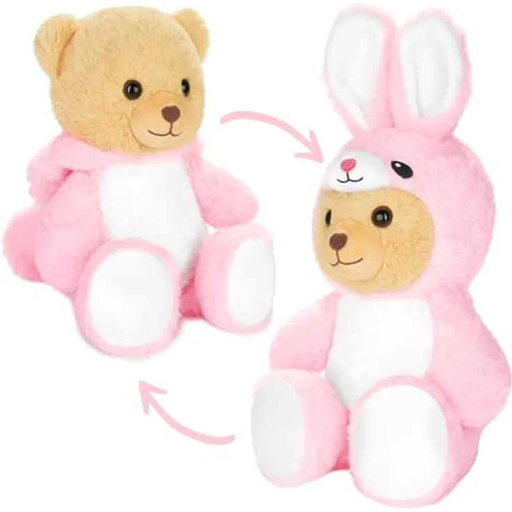 BRUBIES Teddy Hase - 25 cm Teddybär im Hasenkostüm mit Kapuze - Kuscheltier für kuschelige Abenteuer, extra weiches Plüschmaterial