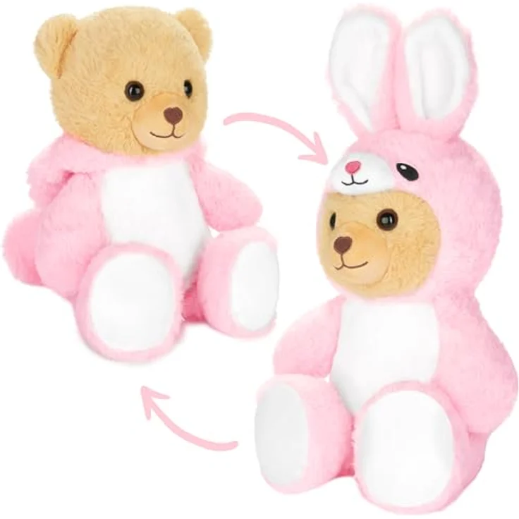BRUBIES Teddy Hase - 25 cm Teddybär im Hasenkostüm mit Kapuze - Kuscheltier für kuschelige Abenteuer, extra weiches Plüschmaterial – Bild 1