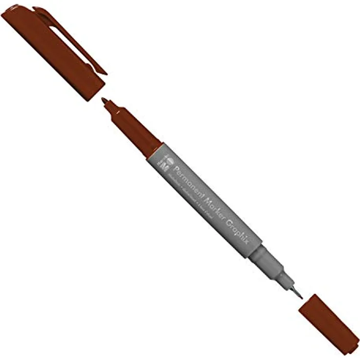 Marabu 01470003295 - Permanent Marker Graphix in Kakao, mit Doppelspitze 1-2 mm und 0,5 mm, brillante Farben, schnelltrocknende, alkoholbasierte Tinte, geruchsarm und wasserfest