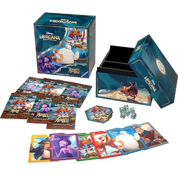Ravensburger Disney Lorcana Trading Card Game: Azurite Sea - Illumineer's Trove (Englisch) - Sammelkarten Set mit exklusiven Inhalten, hochwertiger Aufbewahrungsbox, perfektes Geschenk