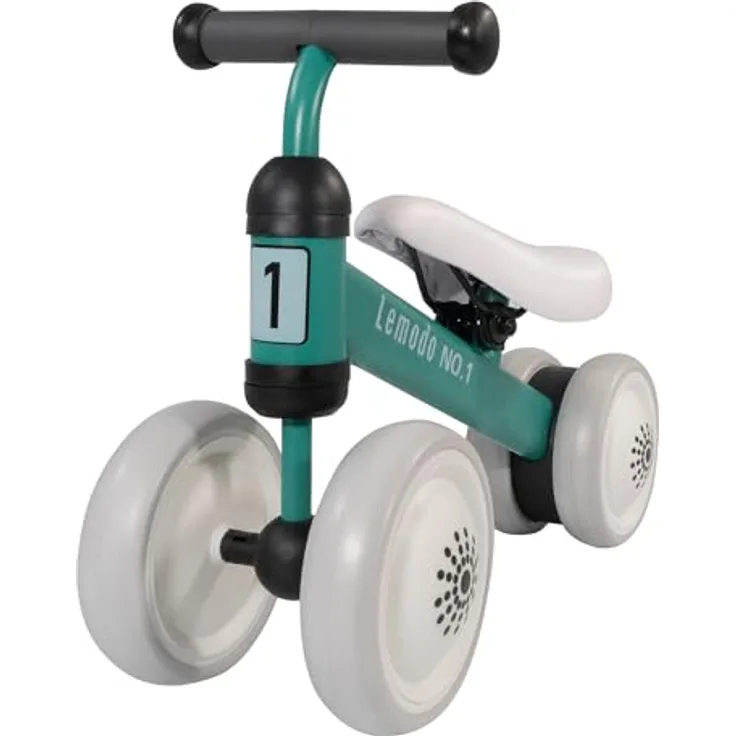 Lemodo Laufrad Mint, Kinderlaufrad ab 1 Jahr, Stabiler Metallrahmen, Balance Fahrrad ohne Pedale, Mini Laufrad mit 4 Rädern, max. Belastung 50kg