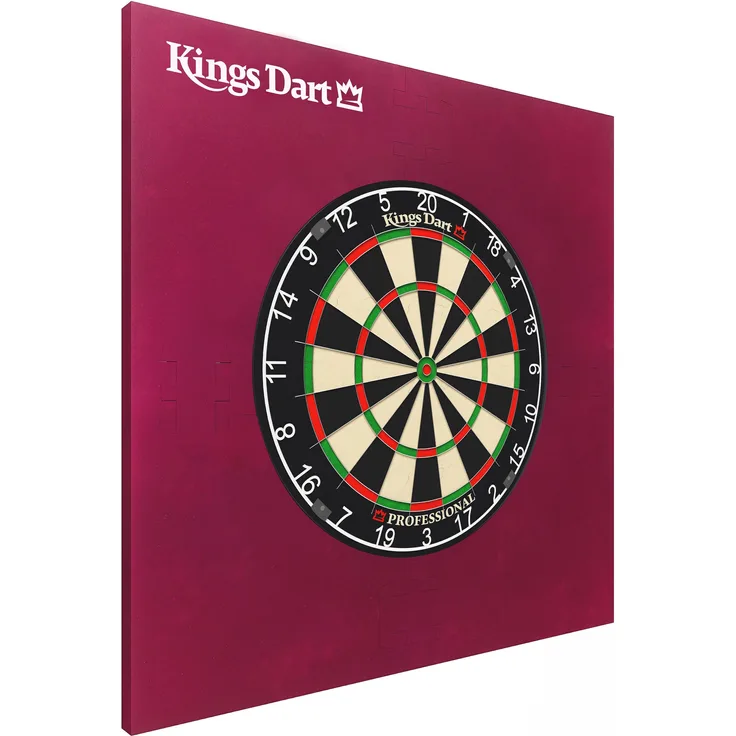 Kings Dart Dart-Set Professional, Dartscheibe mit speziellen Sisalborsten und rotem Auffangfeld Surround, 45 cm