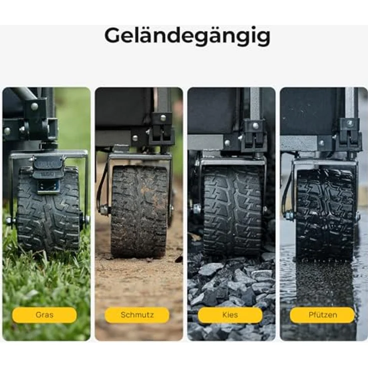 BougeRV Elektrischer Bollerwagen Faltbar, 200 kg Tragfähigkeit, 250W Doppelmotor & 250L Volumen, Offroad Campingwagen für Outdoor-Abenteuer (Ohne Ladegerät) – Bild 4