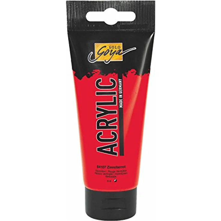 KREUL Solo Goya Acrylic 100 ml Tube, zinnoberrot, wasserbasierte Acrylfarbe in Studienqualität, schnell matt trocknend, gut deckend und wasserfest – Bild 1