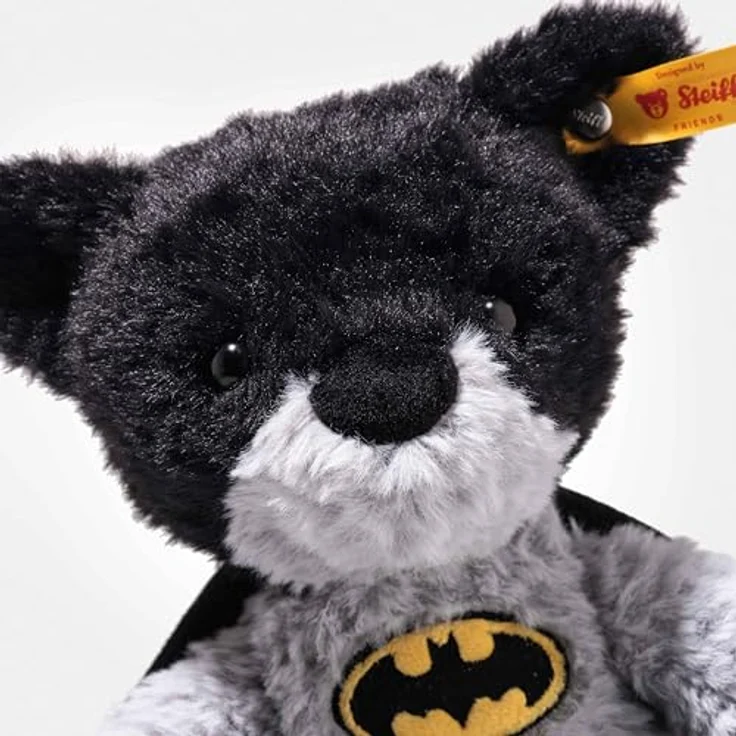 Steiff Batman Teddybär, 29 cm, bunt, Kuscheltier für Kinder, Waschmaschinenfest, aus kuschelweichem Plüsch mit detailgetreuem Batman-Design – Bild 4