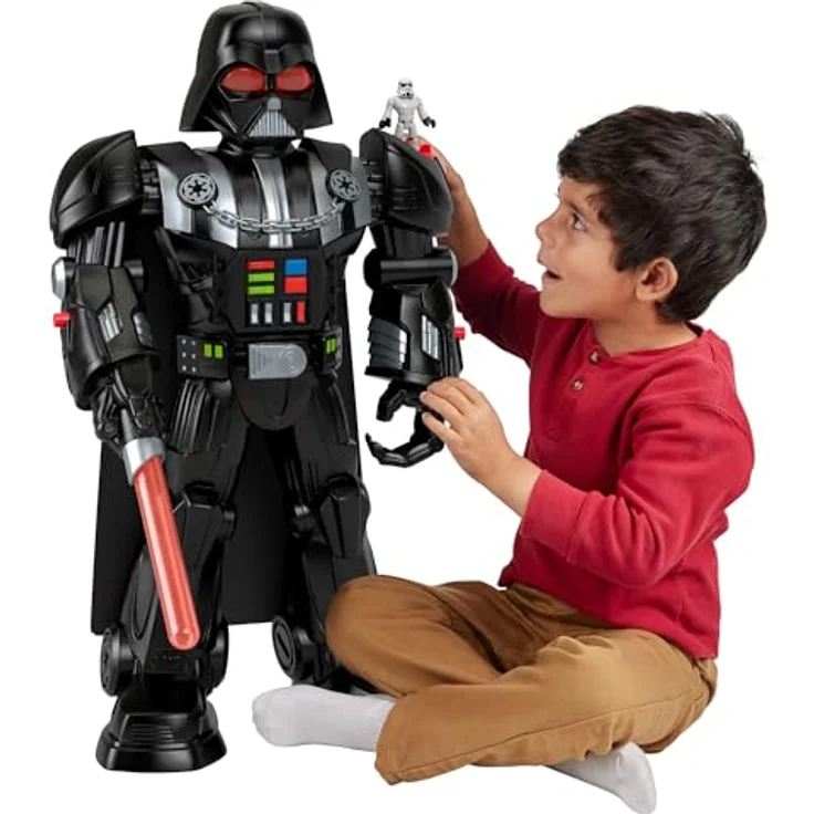 Fisher-Price Imaginext STAR WARS Darth Vader-Bot, 60 cm Spielzeug mit Lichtern, Geräuschen und Sturmtruppler Die-Cast Figurenschlüssel, für Kinder ab 3 Jahren, HXG51 – Bild 1