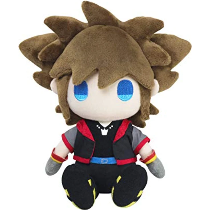 SquareEnix Kingdom Hearts III Plüschfigur Sora, 19 cm, sitzende Position mit großen Augen in zwei Farben – Bild 1