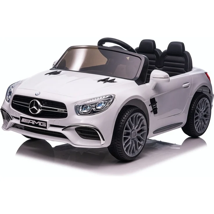 TPFLiving Elektro-Kinderauto Mercedes SL 65 AMG, weiß, 12V, 3 Geschwindigkeiten, Fernbedienung, für Kinder ab 3 Jahren