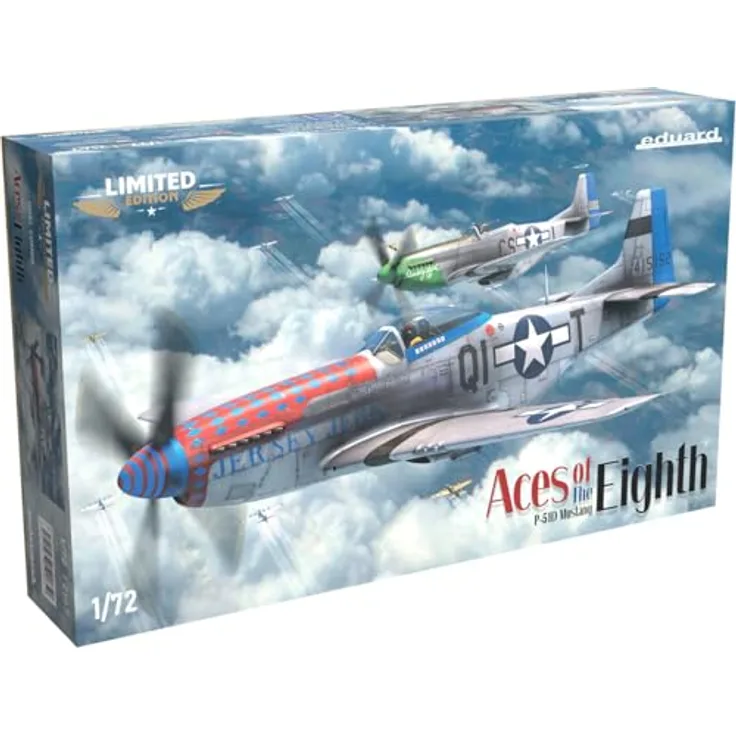 Eduard 2147 - 1:72 Aces Of The Eighth Dual Combo, Modellflugzeugbausatz mit 2 Brustteilen und 12 Pilotenaufklebern