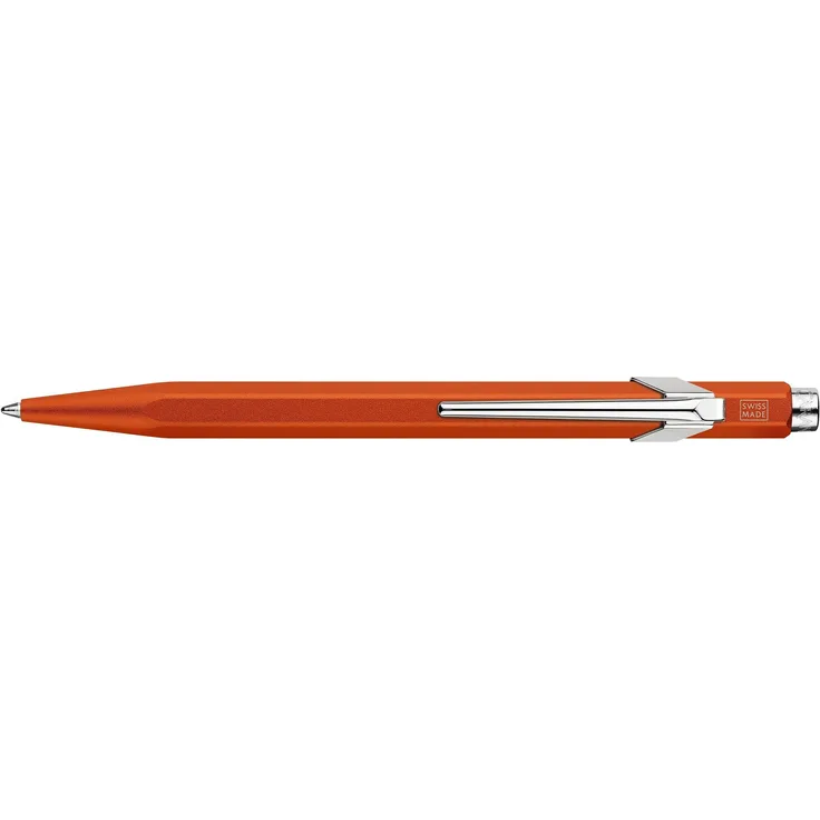 Caran d'Ache 849 Colormat-X, Schreibstift mit Etui in Orange, ikonischer Kugelschreiber für den Alltag