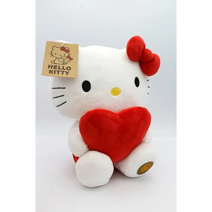 Joy Toy Hello Kitty Plüsch mit Herz, 24 cm, aus recyceltem Material in Kartontäschchen – Bild 5