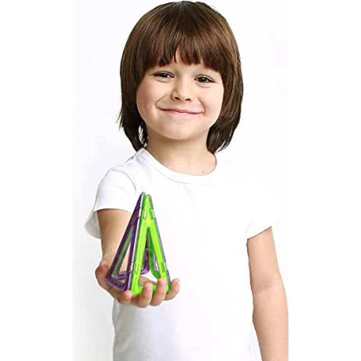 MK MAGNIKON Magnetische Bausteine Ersatzset, Gleichschenklige Dreiecke, Kindergarten Spielzeug, für Kinder ab 3 Jahren, Montessori Konzept, kreatives Baumaterial – Bild 5