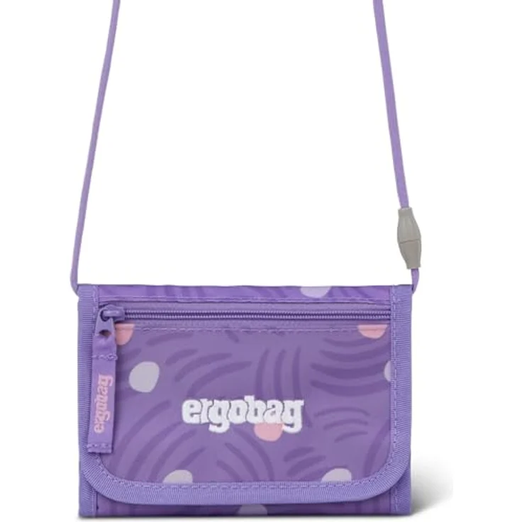 ergobag Brustbeutel Geldbeutel, Mini Portemonnaie mit Kleingeldfach, Sichtfenster, verstellbare Umhängeschlaufe, recyceltes Material, Bärenwelt Design – Bild 1