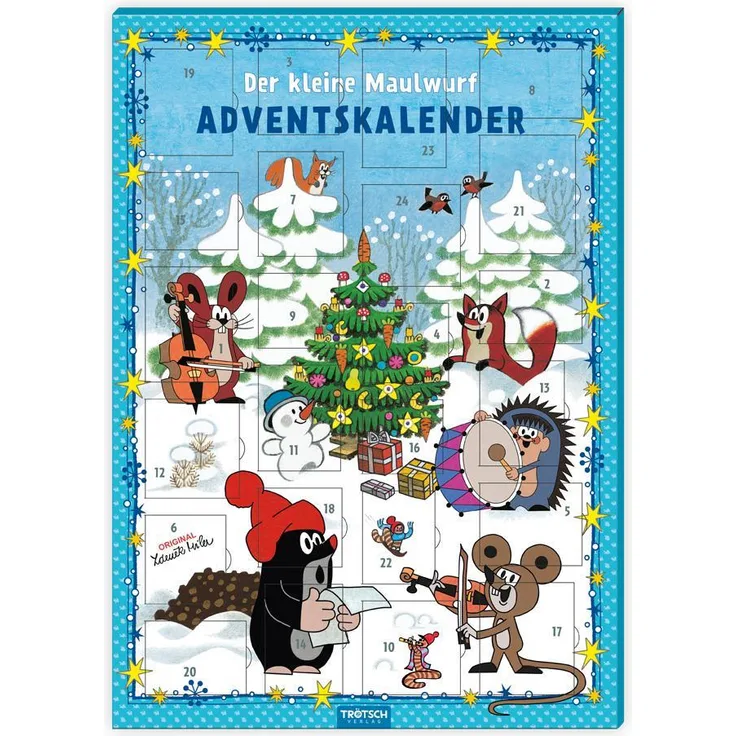 Trötsch Der kleine Maulwurf Adventskalender mit 24 Magneten für Kühlschrank und Magnettafel