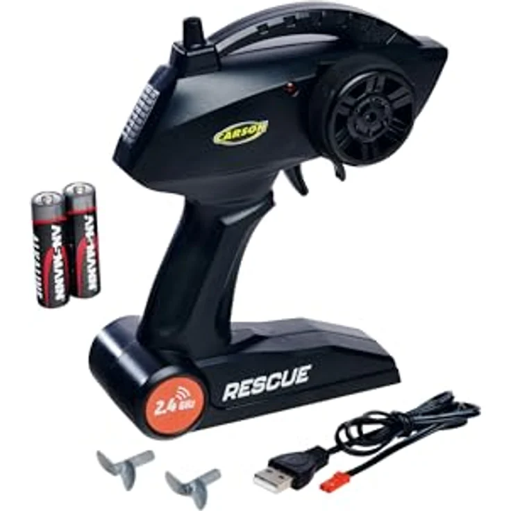 Carson RC Boot Rescue 2.4G, Ferngesteuertes Rettungsboot in Gelb-Rot, 100% RTR mit 40 Minuten Fahrzeit und 50 m Reichweite – Bild 6