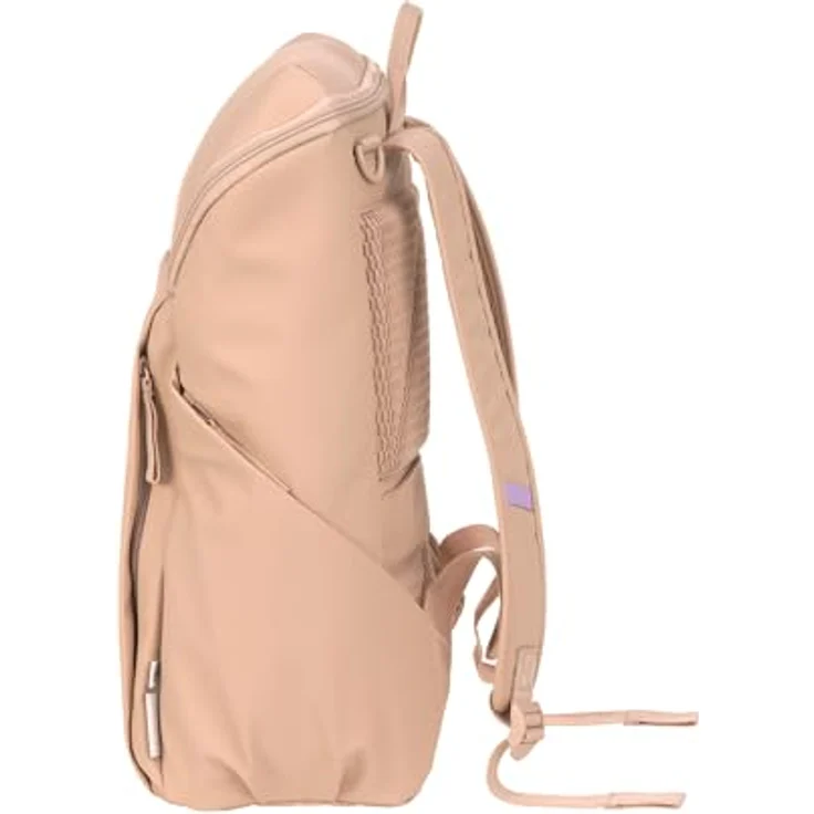LÄSSIG Slender Up Backpack, Baby Wickelrucksack mit Wickelunterlage, Kinderwagenbefestigung und Flaschenhalter, camel – Bild 4