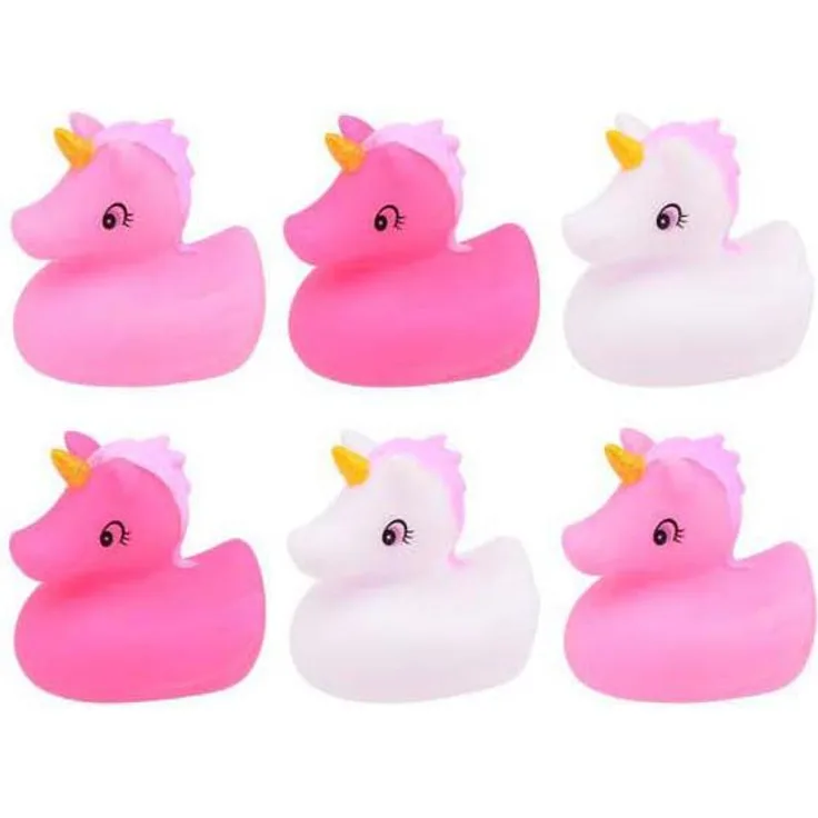 Johntoy Happy World Einhornbadfiguren, 6 Stück, farbenfrohe Sammelfiguren für das Bad