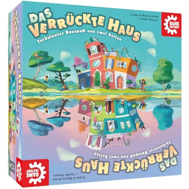Game Factory 646312 Das verrückte Haus, turbulentes Bauspiel für Erwachsene und Kinder ab 8 Jahren, Familienspiel, für 2-6 Spieler