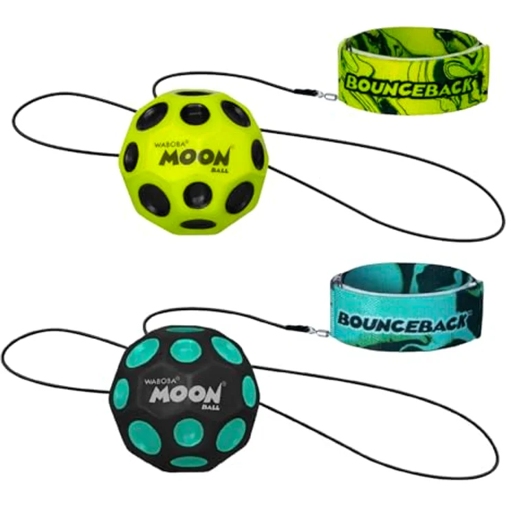 Waboba Bounceback X MOON Ball, Spielball für Outdoor mit ø 6cm und 120 cm Schnurlänge – Bild 1
