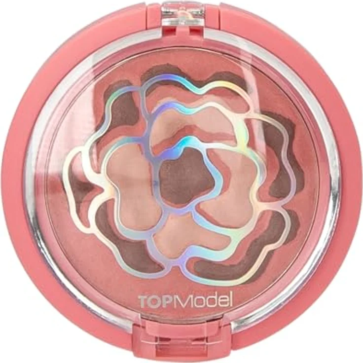 Depesche TOPModel Glow Puder Beauty and Me, schimmerndes Puder in Rosa- und Brauntönen, inkl. Spiegel und Schwämmchen, rundes Klappdöschen – Bild 3