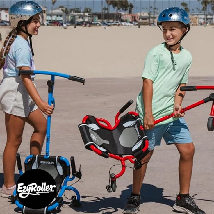 EzyRoller Spinner X Dreirad für Kinder ab 4 bis 14 Jahre, rot, mit 360° Rotation und anpassbarem Rahmen, bis 70 kg tragbar – Bild 6