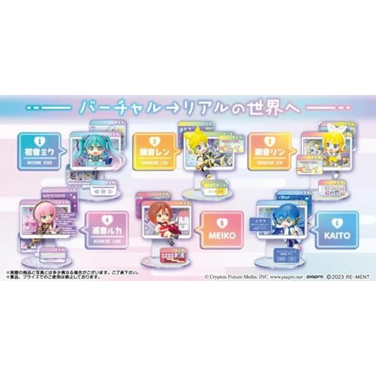 Re-Ment Hatsune Miku Minifiguren, 6 cm Window Figure Collection Display (6), PVC Sammelfiguren, inklusive Hatsune Miku und Freunde – Bild 2