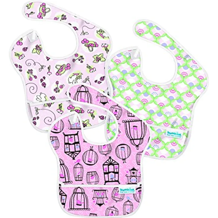 Hippychick BUMKS3-G20 Bumkins SuperBib Lätzchen - Mädchen, 3er Pack