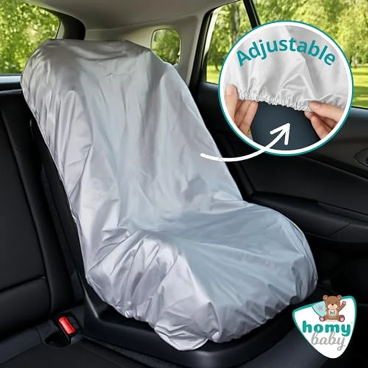 HOMYBABY® Anti-Thermische Abdeckung für Babyschale, UV-Schutz, universale Passform, für Gruppen 0 1 2 3, 2er Pack, Silver – Bild 5