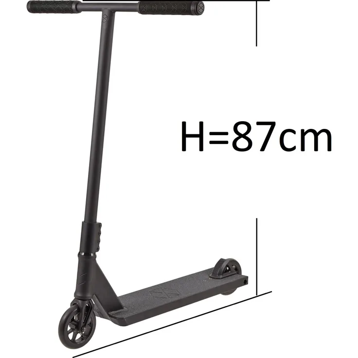 Native Stem Stunt-Scooter H=87cm M schwarz, komplett mit robustem Chromoly-Stahl und smoothem Board-Slide Deck