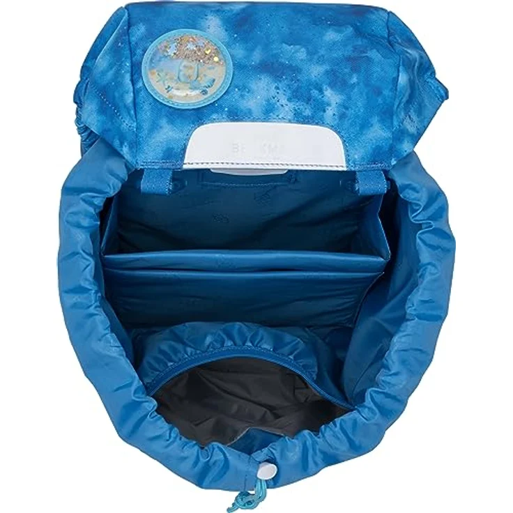 Beckmann Schulranzen Classic, 6tlg. Set mit Sportrucksack, Federmäppchen, Schlamperrolle und Buttons, blau – Bild 7