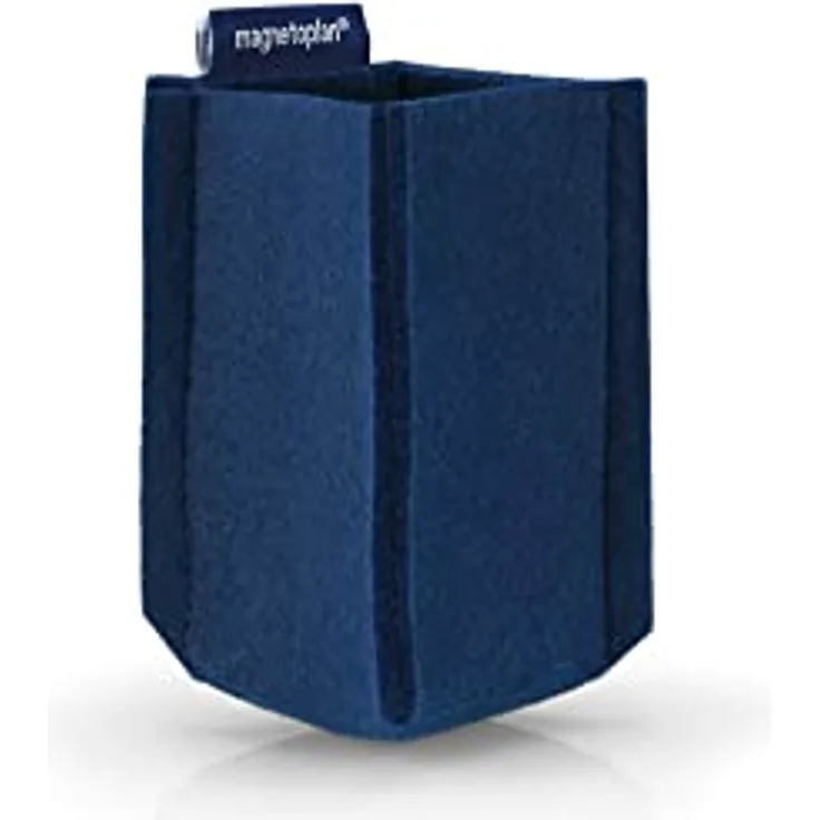 magnetoplan magnetoTray ecoAware Small, Blauer magnetischer Stifteköcher aus recycelten PET-Flaschen, 6 x 10 x 6 cm