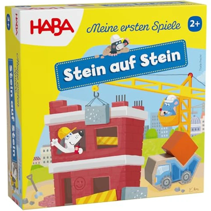 HABA Meine ersten Spiele – Stein auf Stein – Kreatives Regelspiel mit 3D-Spielkulisse und 12 Stapelsteinen für 1–4 Kinder ab 2 Jahren – Bild 1