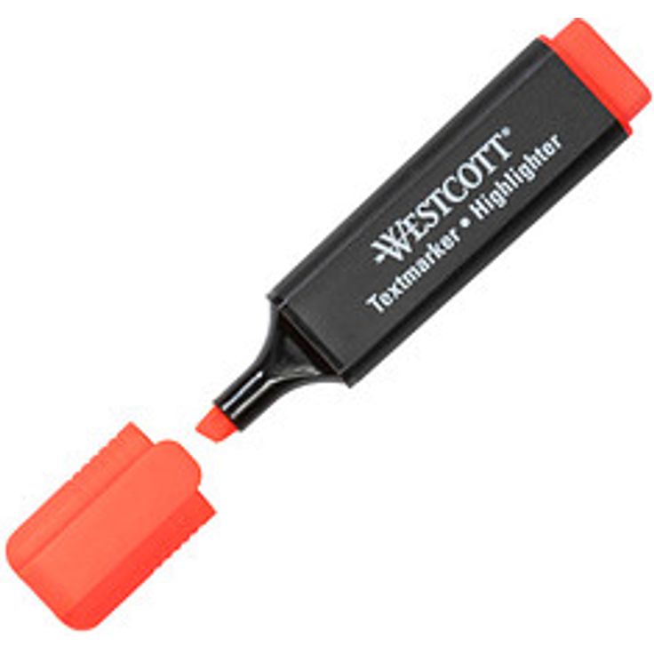 WESTCOTT Textmarker rot, lichtbeständig mit Keilspitze für variable Strichstärke 2,0 - 5,0 mm