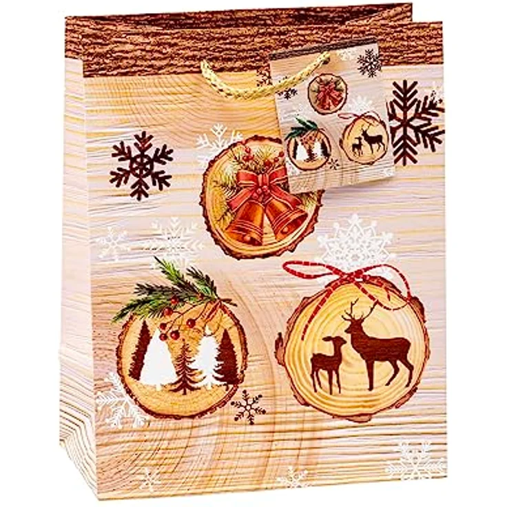 TSI Geschenktüten WEIHNACHTEN SERIE 7, 12er Packung, Größe: Mittel (HxBxT 23 x 18 x 10 cm), Art. Nr. 84017 – Bild 2