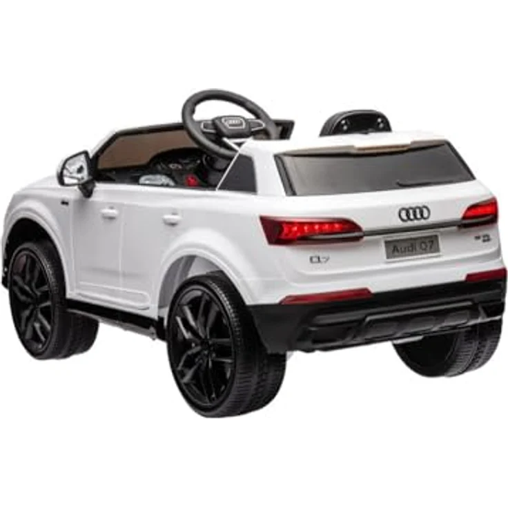 schnaeppchenmeile-online Elektro-Kinderauto Audi Q7, 2 Motoren, LED-Beleuchtung, Fernbedienung, Audio Modul, weiß – Bild 3