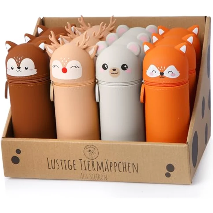 Lulubug Silikon Federmäppchen - Eisbär | Federtasche aus weichem Silikon für Stifte | Federmappe und Stiftehalter | Mäppchen Tiere, Schlampermäppchen – Bild 5